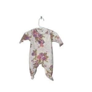 vintage cachcach‎ purple floral one piece romper 0-3 months